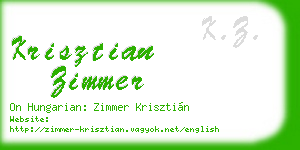 krisztian zimmer business card